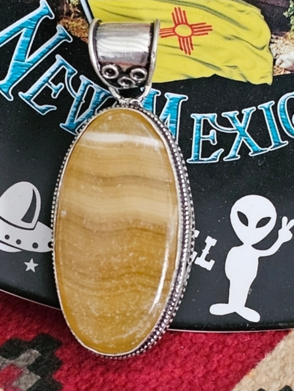 Yellow Agate 2.5" Pendant helps you feel safe in the world